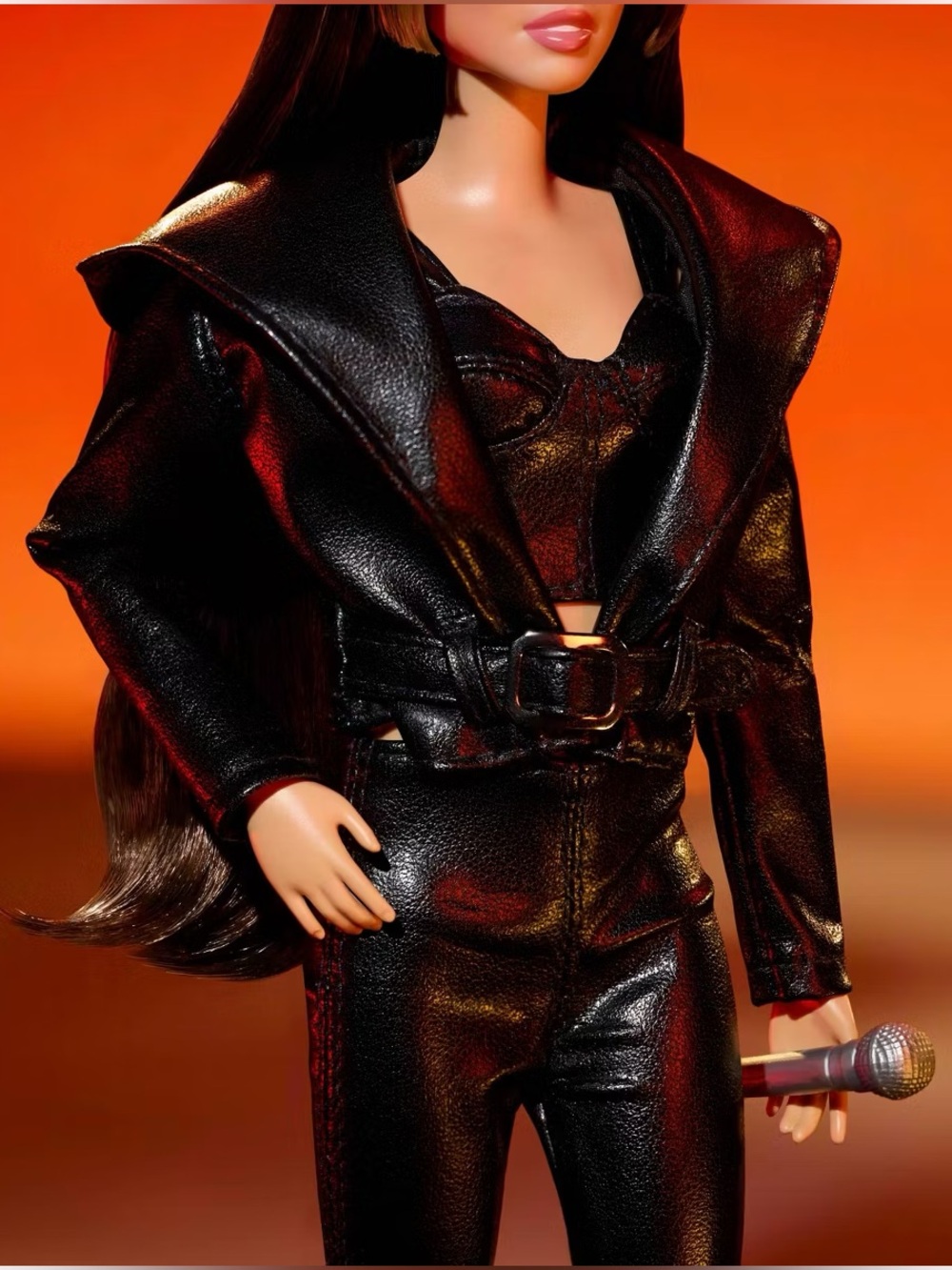 Barbie Signature Miley Cyrus Collectible Doll Faux Leather 2-Piece Outfit heels - Picture 5 of 9